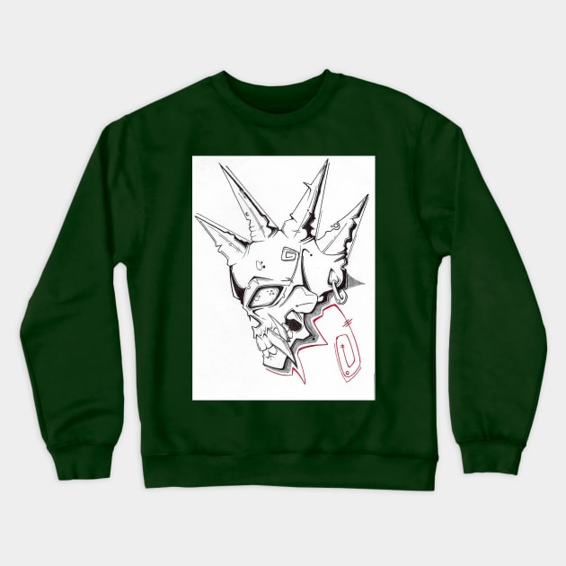 Skull and Spikes Crewneck Sweatshirt by tl011210